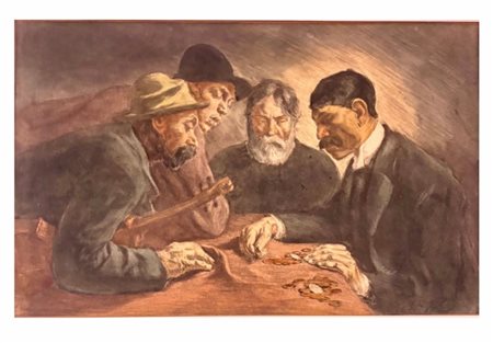 Imre Revesz (1859-1945), Scena di genere con quattro uomini, fine XIX - inizio XX secolo