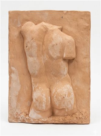 Torso Maschile" – Bassorilievo in Terracotta Firmato Mazzetti