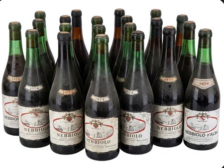 18 bottiglie di Nebbiolo e Nebbiolo d'Alba Poderi Aldo Conterno, annate varie 1971-1978