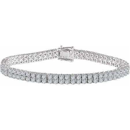BRACCIALE IN ARGENTO STERLING CON DOPPIA FILA DI ZIRCONI BIANCHI - 652902