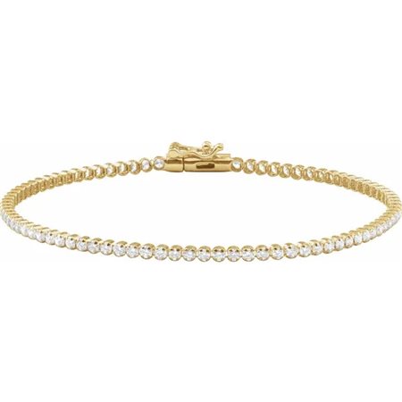 BRACCIALE TENNIS LEGGERO IN ORO GIALLO 14K CON DIAMANTE NATURALE DA 1 CT - BRC912