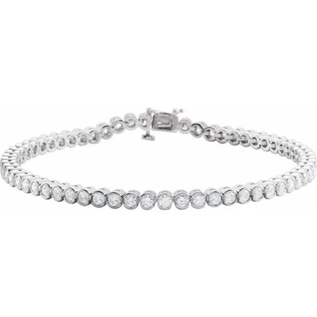 BRACCIALE IN ORO BIANCO 14K CON FILA DI DIAMANTI NATURALI DA 6 CT - 67412