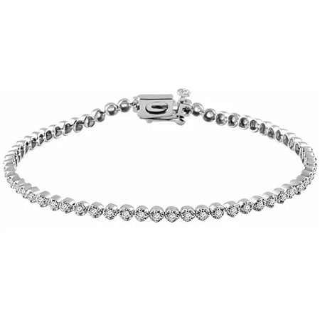 BRACCIALE IN ORO BIANCO 14K CON LINEA DI DIAMANTI NATURALI DA 1 CARATO, 67501