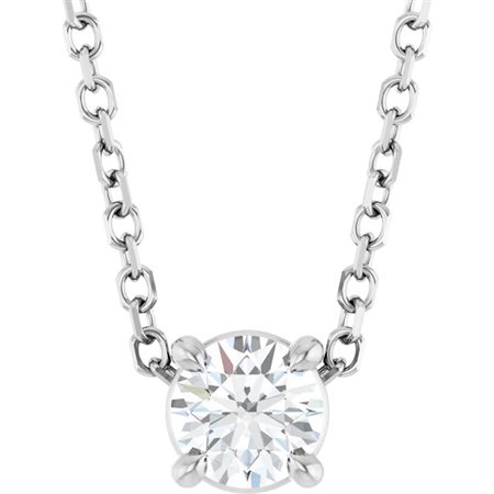 COLLANA IN ORO BIANCO 14K CON DIAMANTE NATURALE - 88436