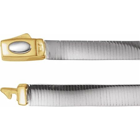 CATENA OMEGA REVERSIBILE DA 18" IN ORO GIALLO/BIANCO 14 K, 6 MM - CH747