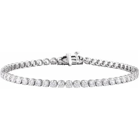 BRACCIALE TENNIS LEGGERO IN ORO BIANCO 14 CON DIAMANTI LAB GROWN DA 5 CT - BRC1032_5_LG