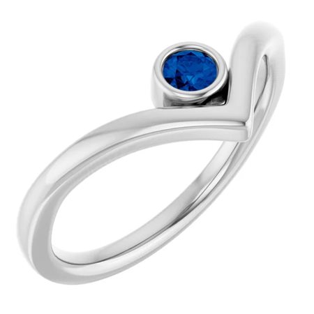 ANELLO CON ZAFFIRO BLU LAB GROWN - 71994 14K ZAF LAB