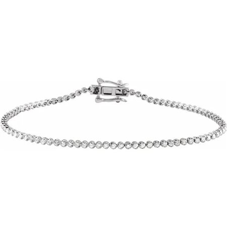 BRACCIALE TENNIS IN ORO BIANCO 14K CON DIAMANTI NATURALI PER 1 CT TOT - 652829