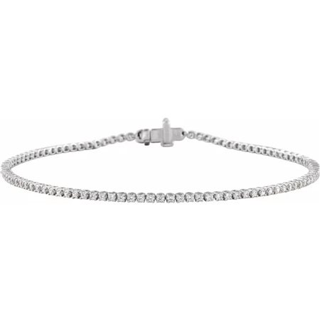 BRACCIALE TENNIS LEGGERO IN ORO BIANCO 14 CON DIAMANTI LAB GROWN DA 1 CT - BRC1032_1_LG