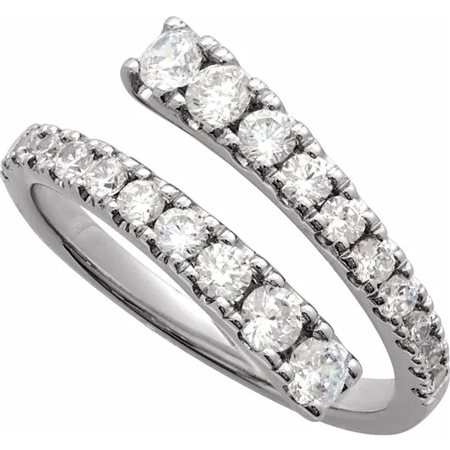 ANELLO BYPASS IN ORO BIANCO 14 K CON DIAMANTI LAB GROWN DA 0,90 K - 689695 diam lab