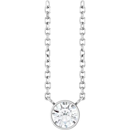 COLLANA IN ORO BIANCO 14K CON DIAMANTE NATURALE - 88144