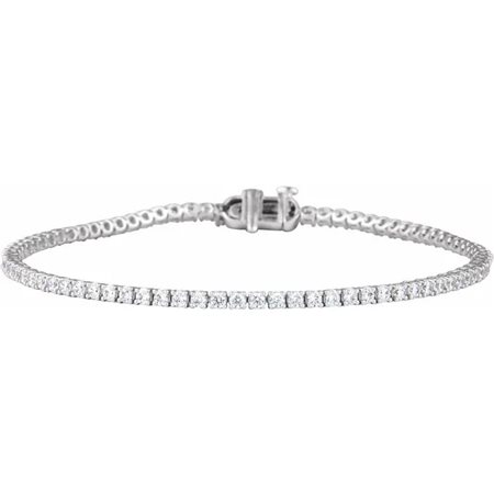 BRACCIALE TENNIS LEGGERO IN ORO BIANCO 14 CON DIAMANTI LAB GROWN DA 2 CT - BRC1032_2_LG