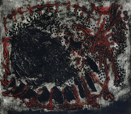 PIQUERAS JORGE Lima (Perù) 18/07/1925Instrumento, 1960olio su cartone cm...