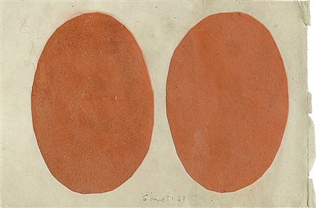 SIMETI TURI Alcamo 05/08/1929Senza titolo, 1961collage su carta cm 13x19,...