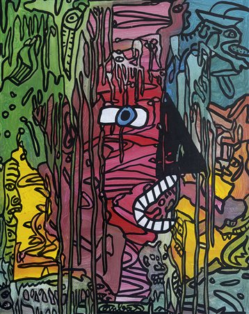 COMBAS ROBERT Lione 25/05/1957Senza titolotecnica mista su tela cm 81x65,...