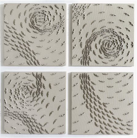 GUSMAROLI RICCARDO Milano 1963Puzzle cotone, 2012barche di carta su cotone cm...