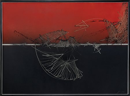 SCANAVINO EMILIO Genova 28/02/1922 - Milano 29/11/1986Rosso e nero, 1981olio...