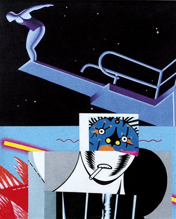 SARRI SERGIO Torino 07/04/1938Splash il tuffo, 2007acrilici su tela cm 53x43,...