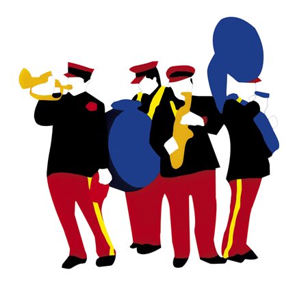 LODOLA MARCO Dorno (PV) 04/04/1955La banda, 2000perspex + smalti cm. 100x105,...