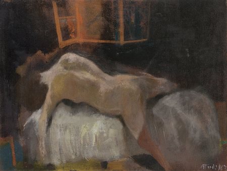 ATTARDI UGO Sori (GE) 12/03/1923 - Roma 21/07/2006Senza titolo, 1963olio su...