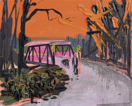 DORLAND KIM Canada 1974Walking the dog, 2007olio, acrilici e vernice spray su...