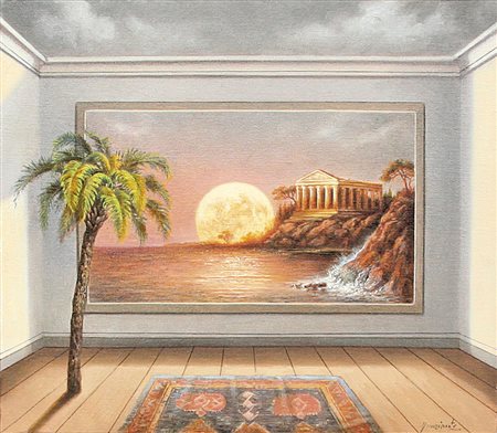 NUNZIANTE ANTONIO Napoli 1956Mediterraneo, 2014olio su tela cm 30x35, firma...