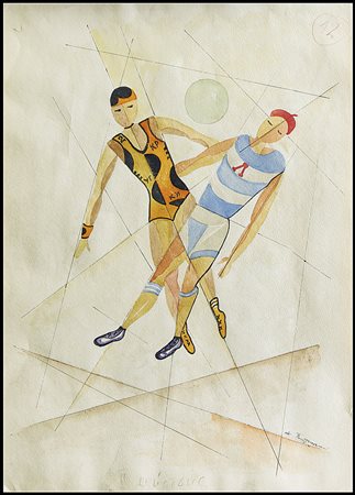 PETRITSKY ANATOLIJ 1895 - 1964Balletto football, 1929tecnica mista su carta...
