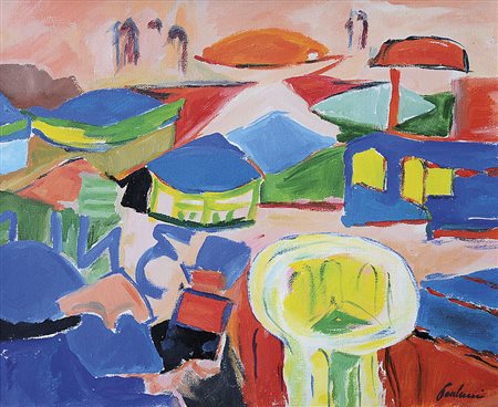 PAULUCCI ENRICO Genova 03/10/1901 - Torino 22/08/1999Giostreolio su tela cm...