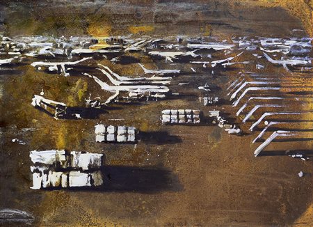 BUSCI ALESSANDRO Milano 1971Malpensa avorio, 2012smalto su lastra in ferro...