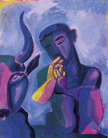 CHIA SANDRO Firenze 20/04/1946Senza titolo, anni '80olio su tavola cm 100x80,...