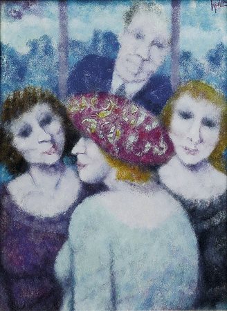 SQUILLANTINI REMO Stia (AR) 1920 - Firenze 06/08/1996Figure, 1980olio su...