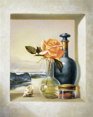 NUNZIANTE ANTONIO Napoli 1956Luci al crepuscolo, 2014olio su tela cm 50x40,...