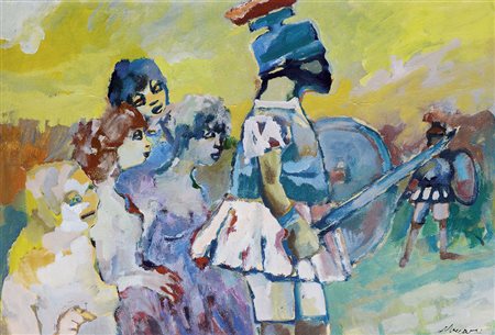 MACCARI MINO Siena 24/11/1898 - Roma 17/06/1989Il guerriero, 1963olio su...