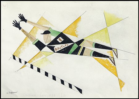 PETRITSKY ANATOLIJ 1895 - 1964Balletto football, 1929tecnica mista su cartone...