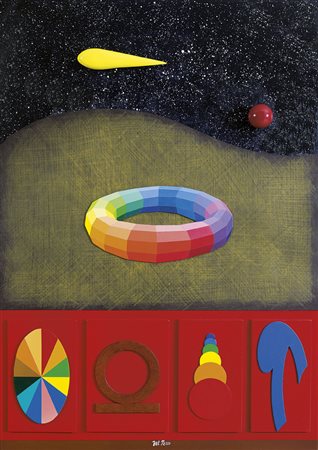 DEL PEZZO LUCIO Napoli 1933Mazzocco cromaticocollage, colore acrilico, smalto...