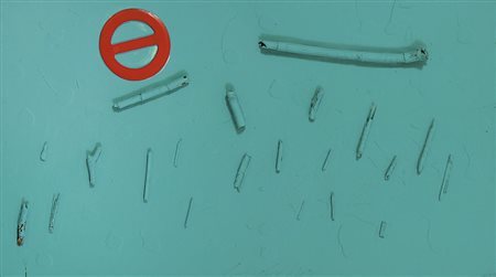 DANGELO SERGIO Milano 1932Preistoria, 1974tecnica mista e collage su tela cm...