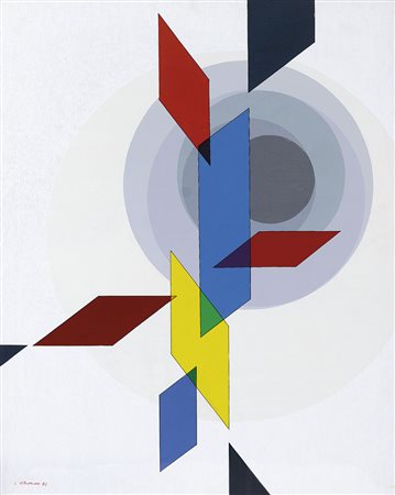 VERONESI LUIGI Milano 28/05/1908 - Milano 25/02/1998Costruzione R8, 1986olio...