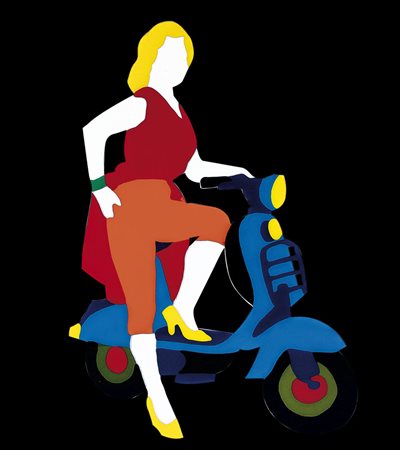 LODOLA MARCO Dorno (PV) 04/04/1955Vespa, 2002perspex + smalti cm 125x90,...