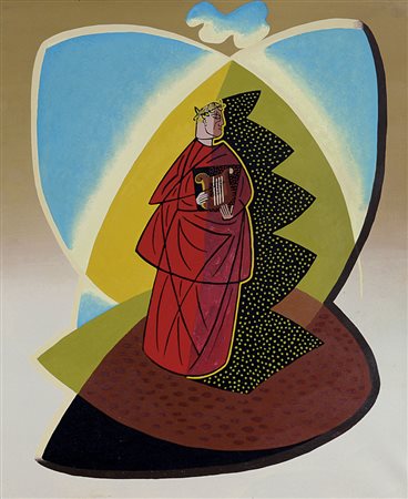 ORIANI PIPPO Torino 25/06/1909 - Roma 01/12/1972Orfeo in porpora, 1965olio su...