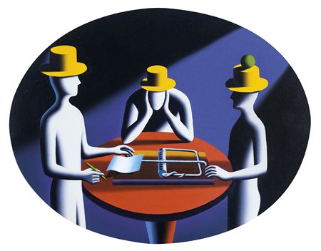 KOSTABI MARK Los Angeles 27/11/1960Delicate balance, 2002olio su tela ovale...