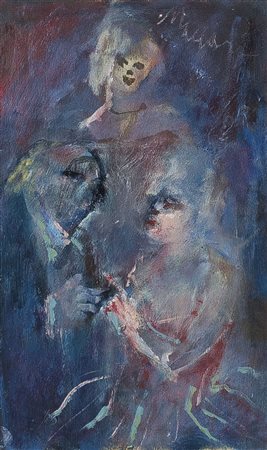 MACCARI MINO Siena 24/11/1898 - Roma 17/06/1989Figureolio su tavola cm...