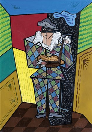 ORIANI PIPPO Torino 25/06/1909 - Roma 01/12/1972Arlecchino suonatore,...