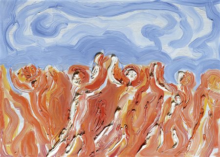 GUIDI VIRGILIO Roma 04/04/1891 - Venezia 07/01/1984Figure agitate, 1980olio...