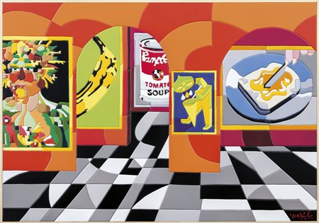 NESPOLO UGO Mosso Santa Maria (BI) 29/08/1941Pop chez moiacrilici su legno cm...