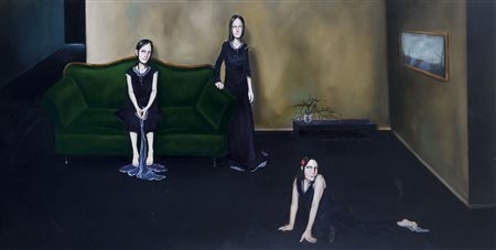 SALE GIULIANO Cagliari 1977Senza titolo, 2009olio su tela cm 80x160x4, firma...