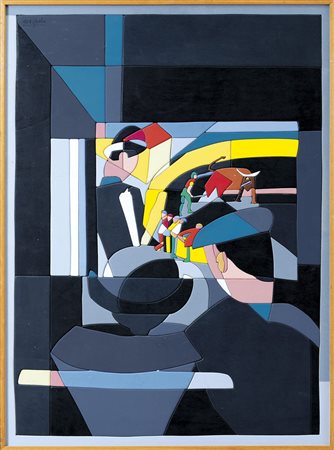 NESPOLO UGO Mosso Santa Maria (BI) 29/08/1941La corrida Basca, 1984acrilico e...