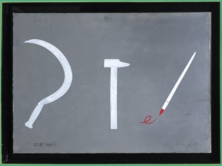 TACCHI CESARE Roma 1940 - Roma 2014Falce martello e pennello, non arte, 2008...