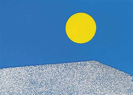 DANGELO SERGIO Milano 1932Luce di nevetecnica mista e collage su tela cm...