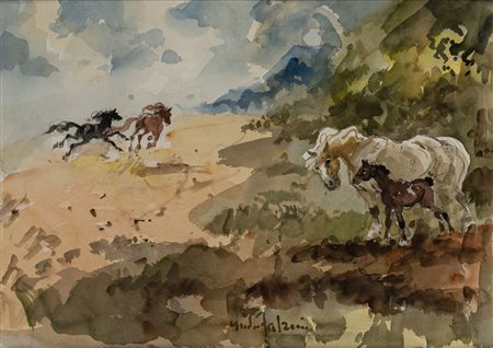 Paesaggio con cavalli