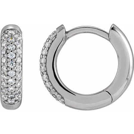 ORECCHINI A CERCHIO CON CERNIERA IN ORO BIANCO 14K CON DIAMANTI LAB GROWN PER 0.25 CT - VDB-LG101689011P